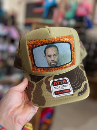 Tiger Mugshot Sequin Trucker Hat