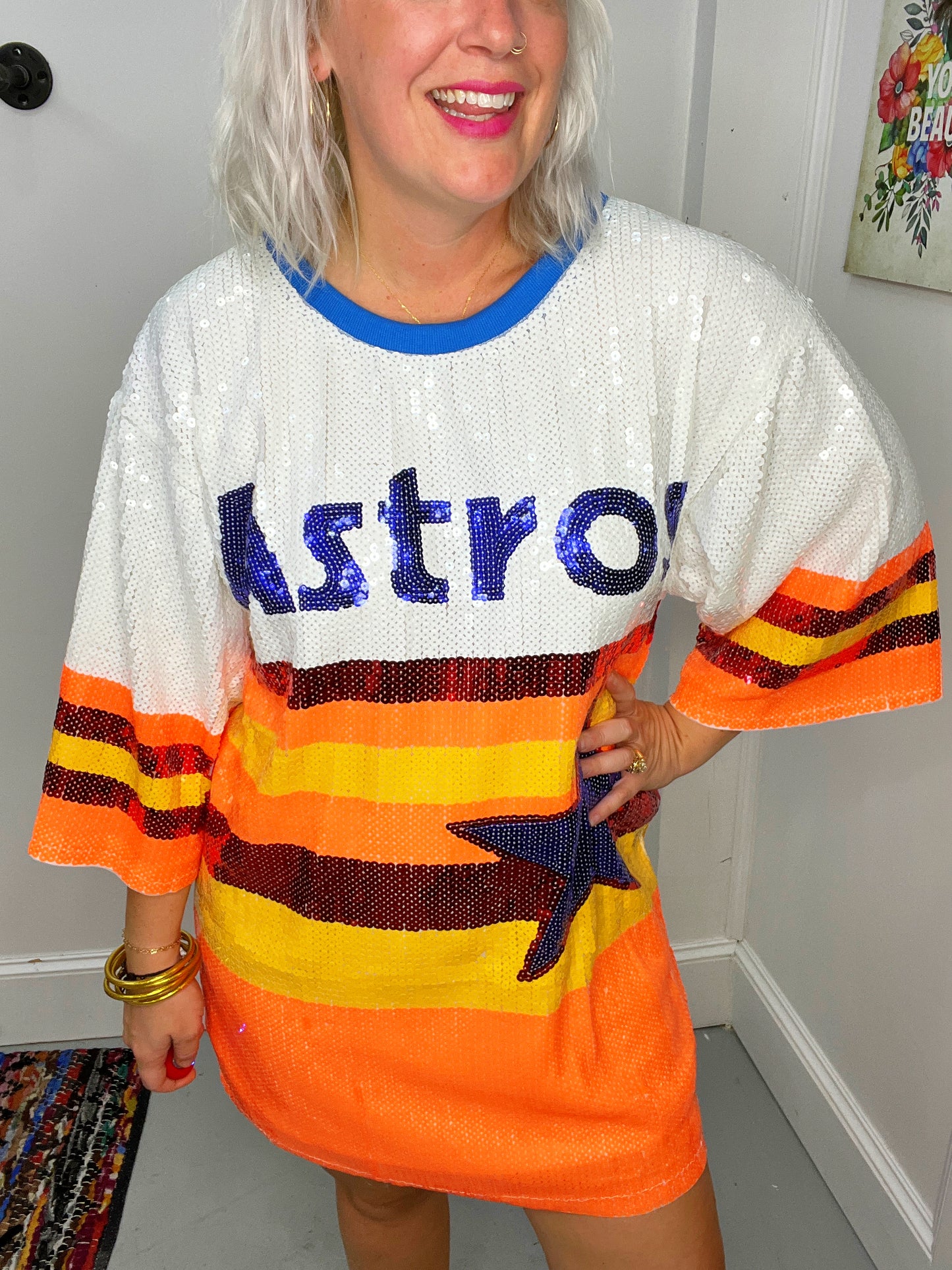 HTown Throwback Sequin Jersey Dress