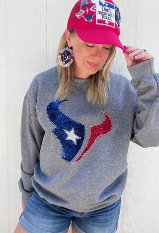Houston Football Sequin Pullover