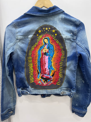 *True Treasure* Guadalupe Bleached Denim Jacket