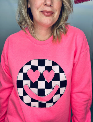 Checkered Crew Neck Pullover