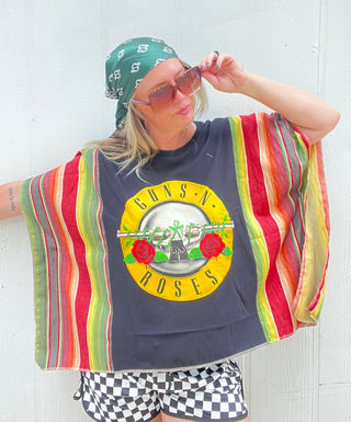 Guns & Roses Guacamole Serape Remix Poncho