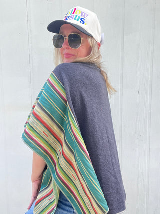 Navajo Carhartt Reworked Poncho Top