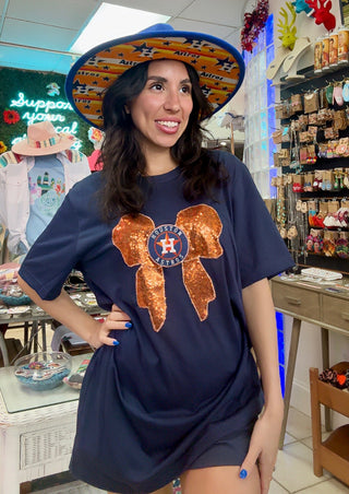 Htown Baseball Bow Tee