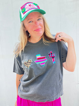 Love Texas Cactus Cropped Tee
