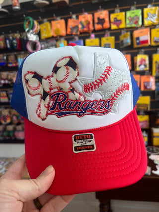 Girly Texas Baseball Layered Trucker Hat
