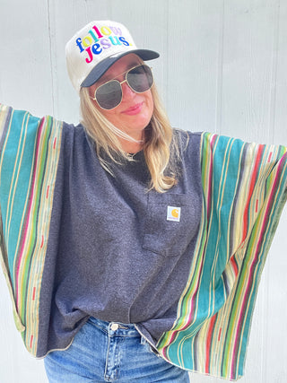 Navajo Carhartt Reworked Poncho Top