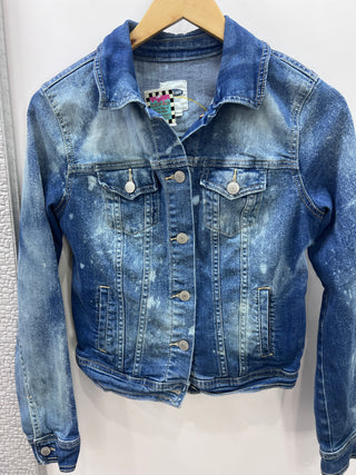 *True Treasure* Guadalupe Bleached Denim Jacket