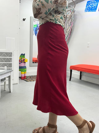 Last Call Make a Statement Midi Skirt [Red]