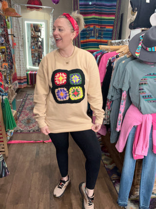 Granny squares pullover