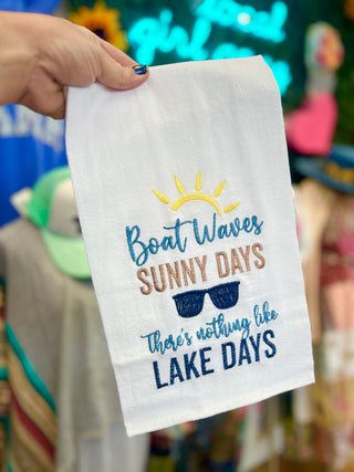 Boat Waves Sunny Days Tea Towel