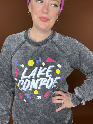 Lake Conroe Confetti Acid Wash Pullover