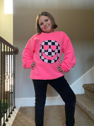 Checkered Crew Neck Pullover