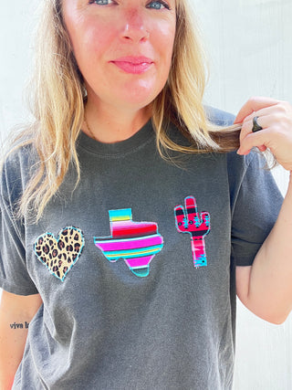 Love Texas Cactus Cropped Tee