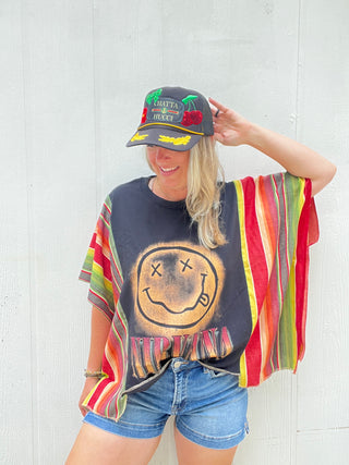 Nirvana Guacamole Serape Remix Poncho
