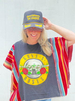 Guns & Roses Salsa Serape Remix Poncho