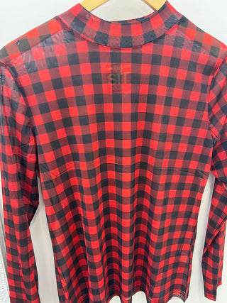 Buffalo Plaid Mesh Top