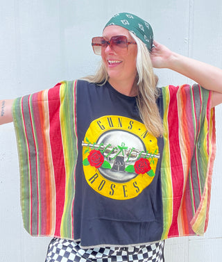 Guns & Roses Guacamole Serape Remix Poncho