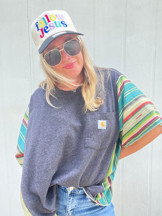 Navajo Carhartt Reworked Poncho Top