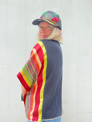 Nirvana Guacamole Serape Remix Poncho
