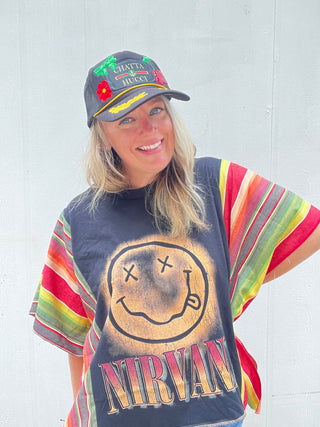 Nirvana Guacamole Serape Remix Poncho