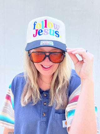 Follow Jesus Embroidered Trucker Hat