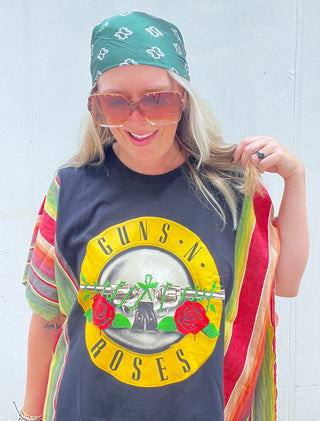 Guns & Roses Guacamole Serape Remix Poncho