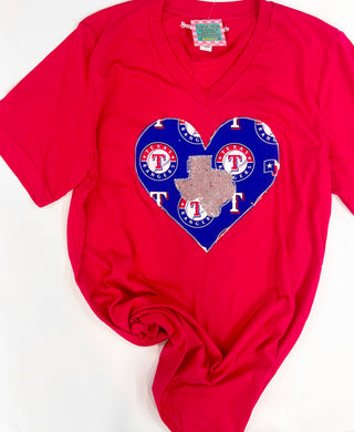I Heart Texas Baseball Tee