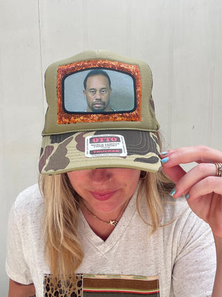 Tiger Mugshot Sequin Trucker Hat