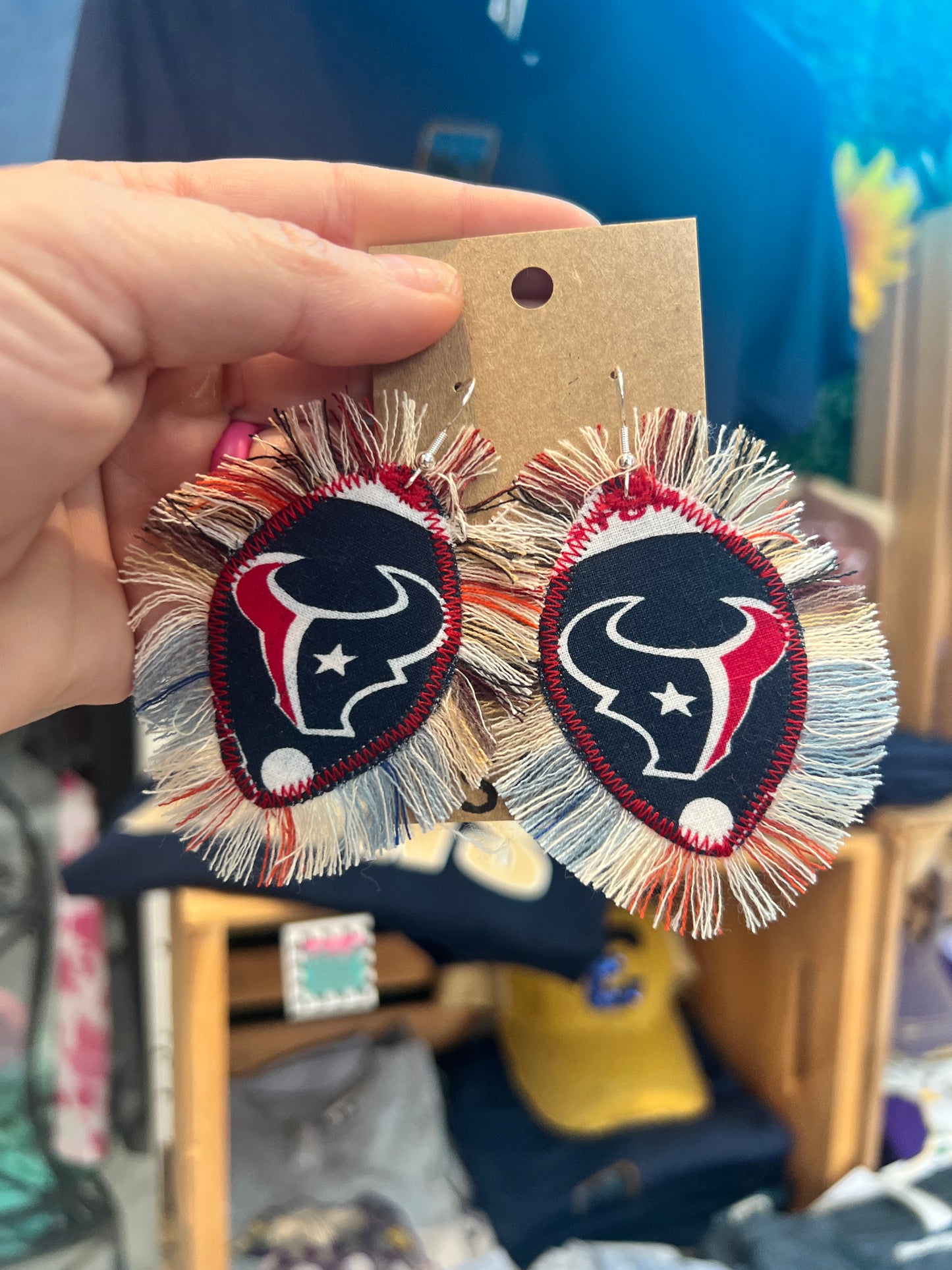 Sweet Serape Houston Football Earrings