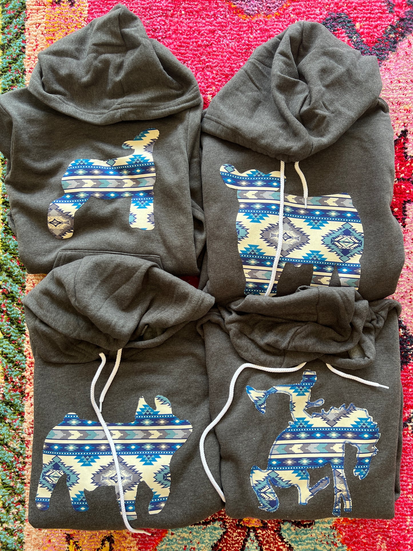 Ice Blue Aztec Hoodie