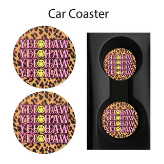 Last Call YeeHaw Leopard Car Coasters