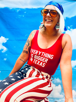 Last Call Everything is Bigger in Texas Bathing Suit [Red]
