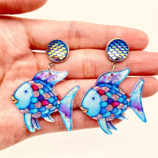 Rainbow Fish Acrylic Earrings