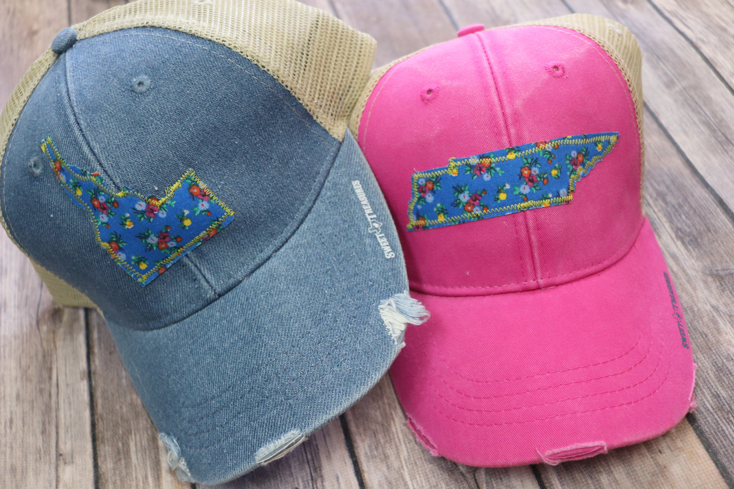 Royal Tiny Floral Trucker Hat