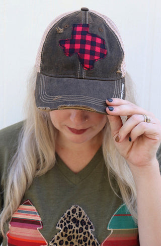 Buffalo Plaid Dirty Trucker Hat