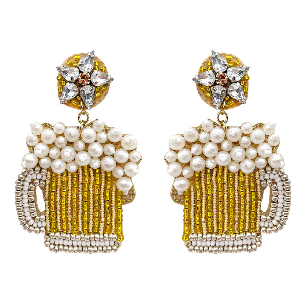 Beer Seed Bead Statement Earrings