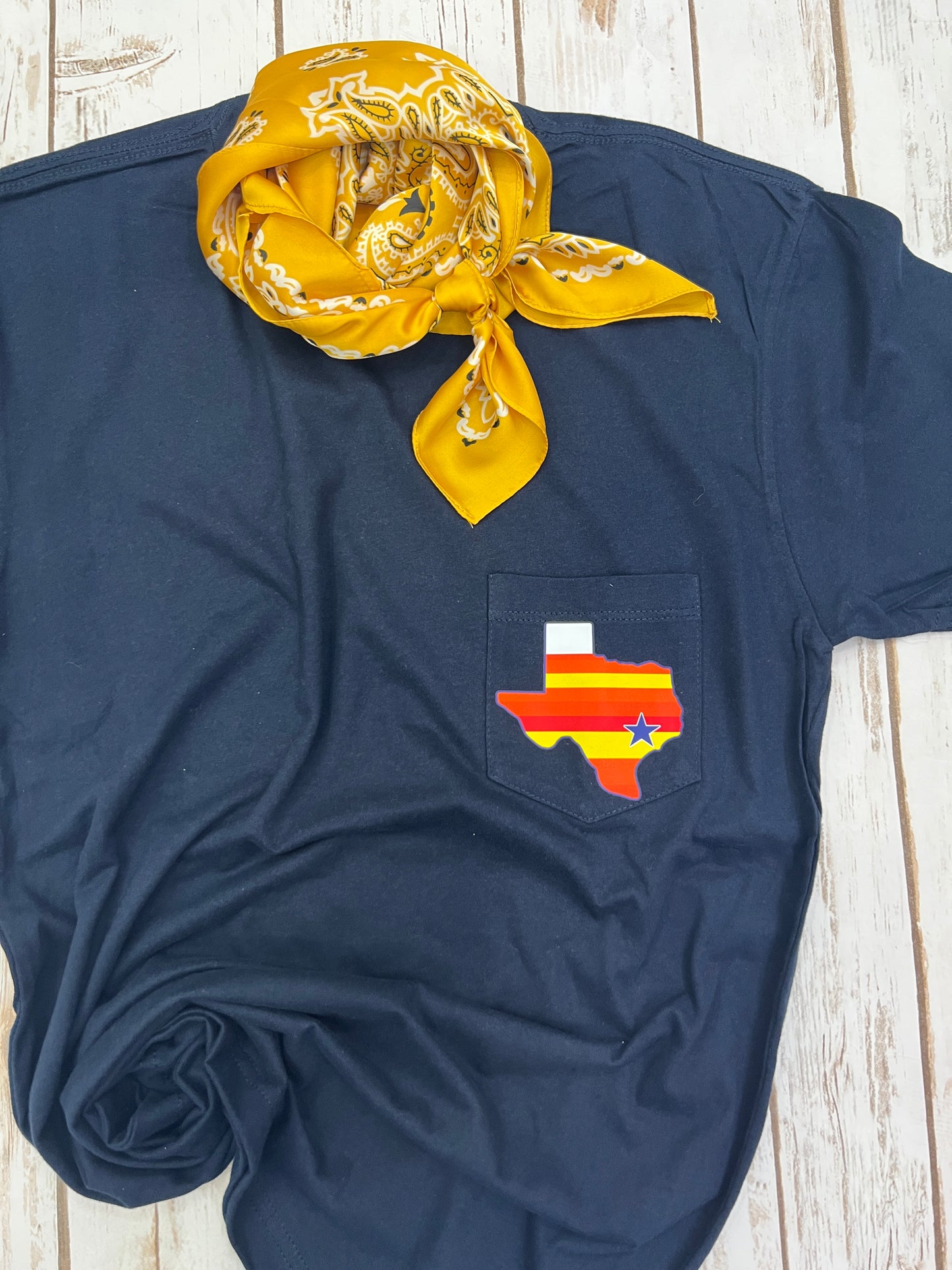 Retro Houston Texas Pocket Tee