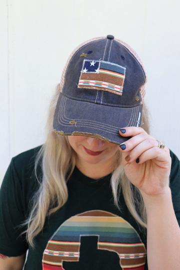 Sol Serape Flag Dirty Trucker Hat