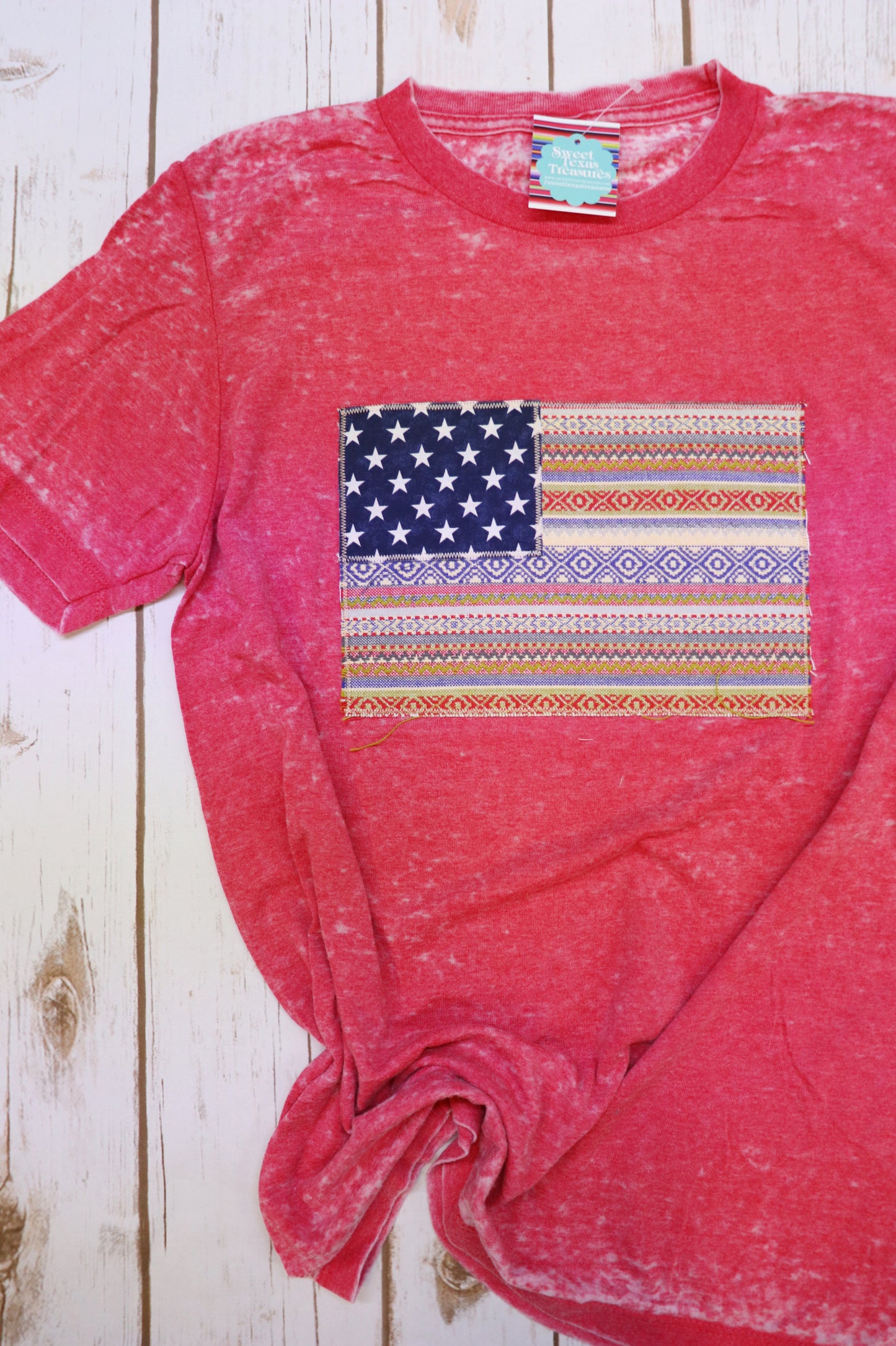 Verano Serape Flag Acid Wash Tee