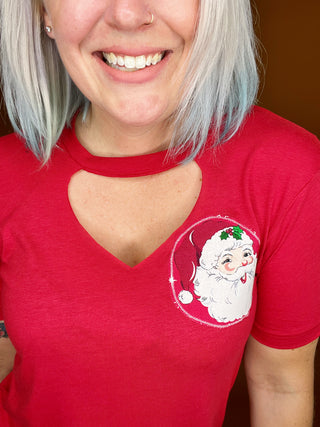 Last Call Howdy Santa Key Hole Tee