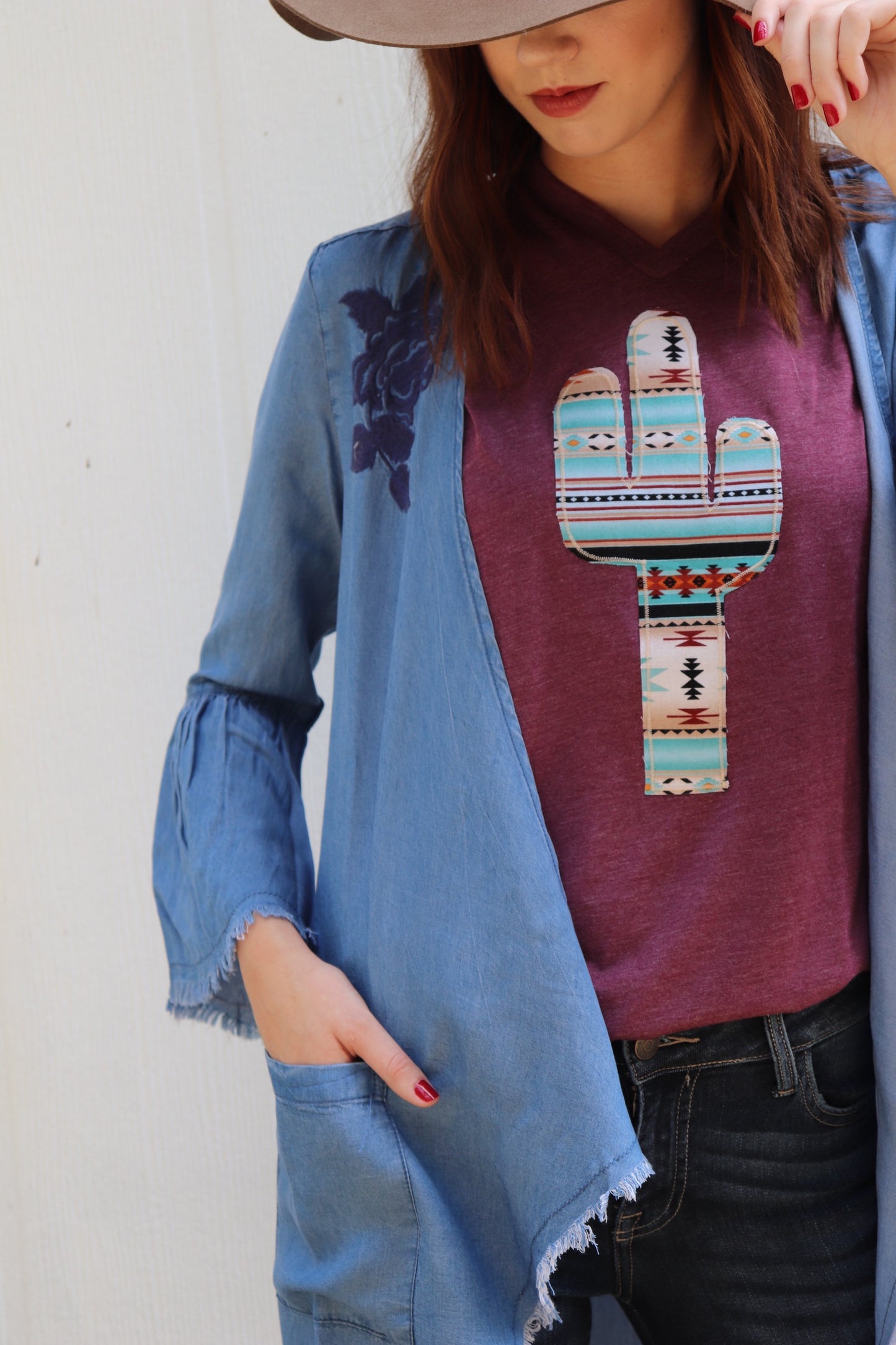 Sedona Turquoise Vneck Tee