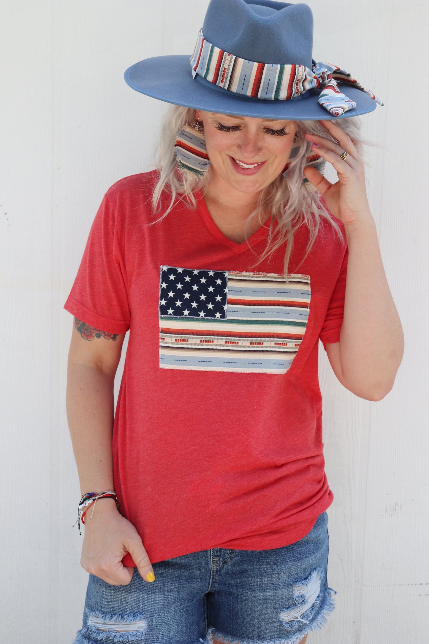 Cielo Serape Flag V-Neck Tee