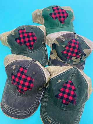 Buffalo Plaid Dirty Trucker Hat