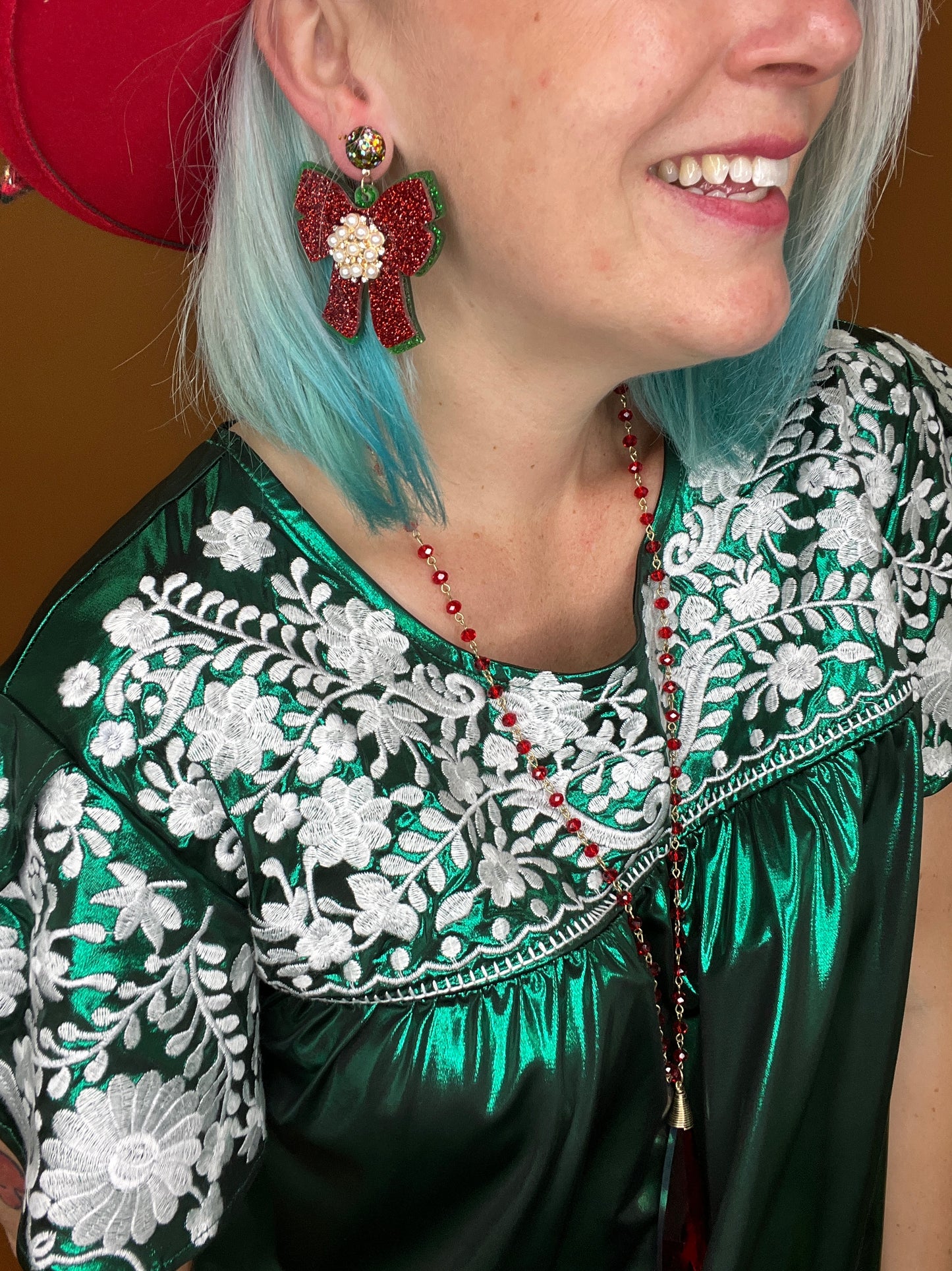 Metallic Embroidered Oz Top