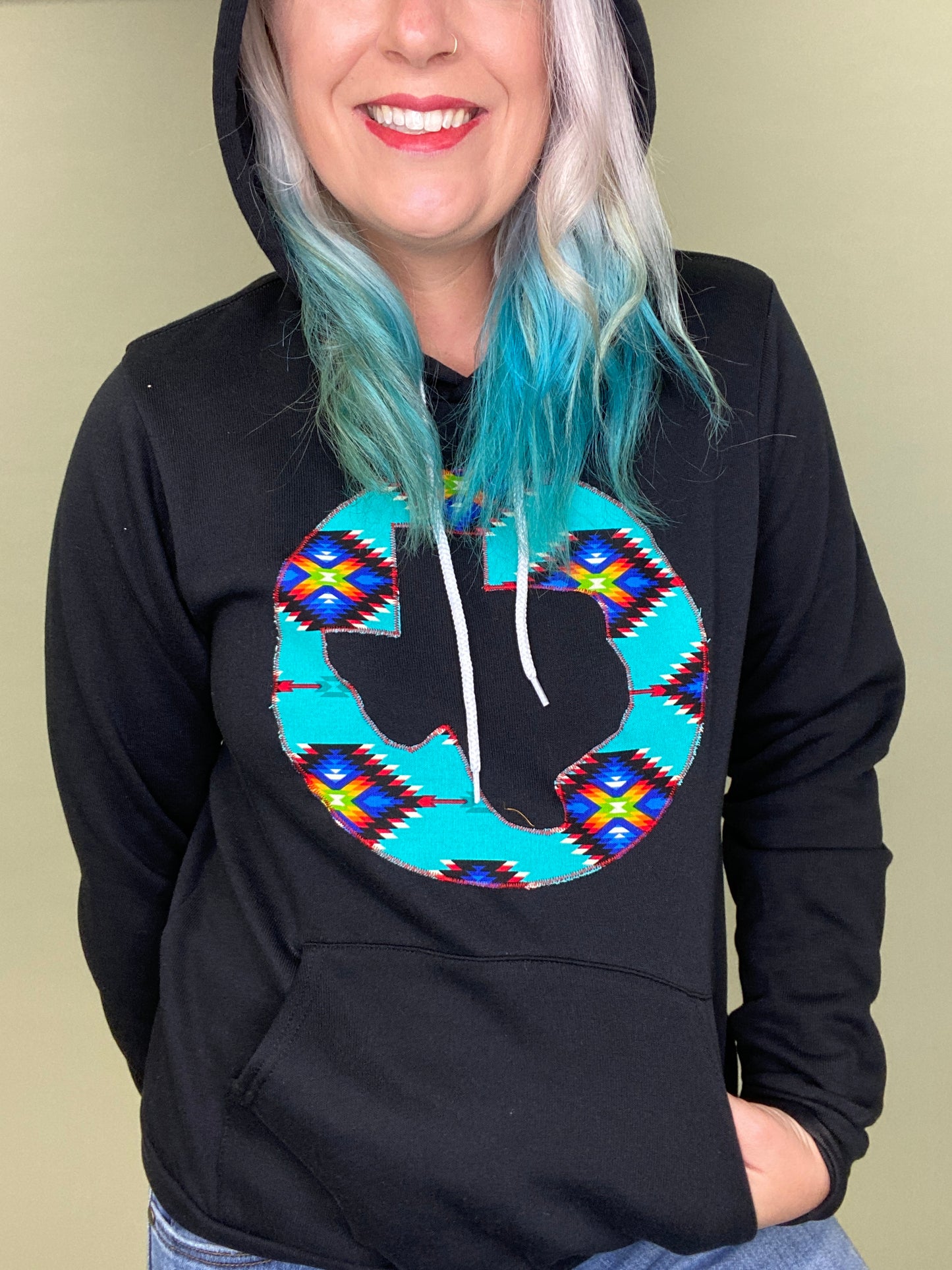 Turquoise Tribal Hoodie