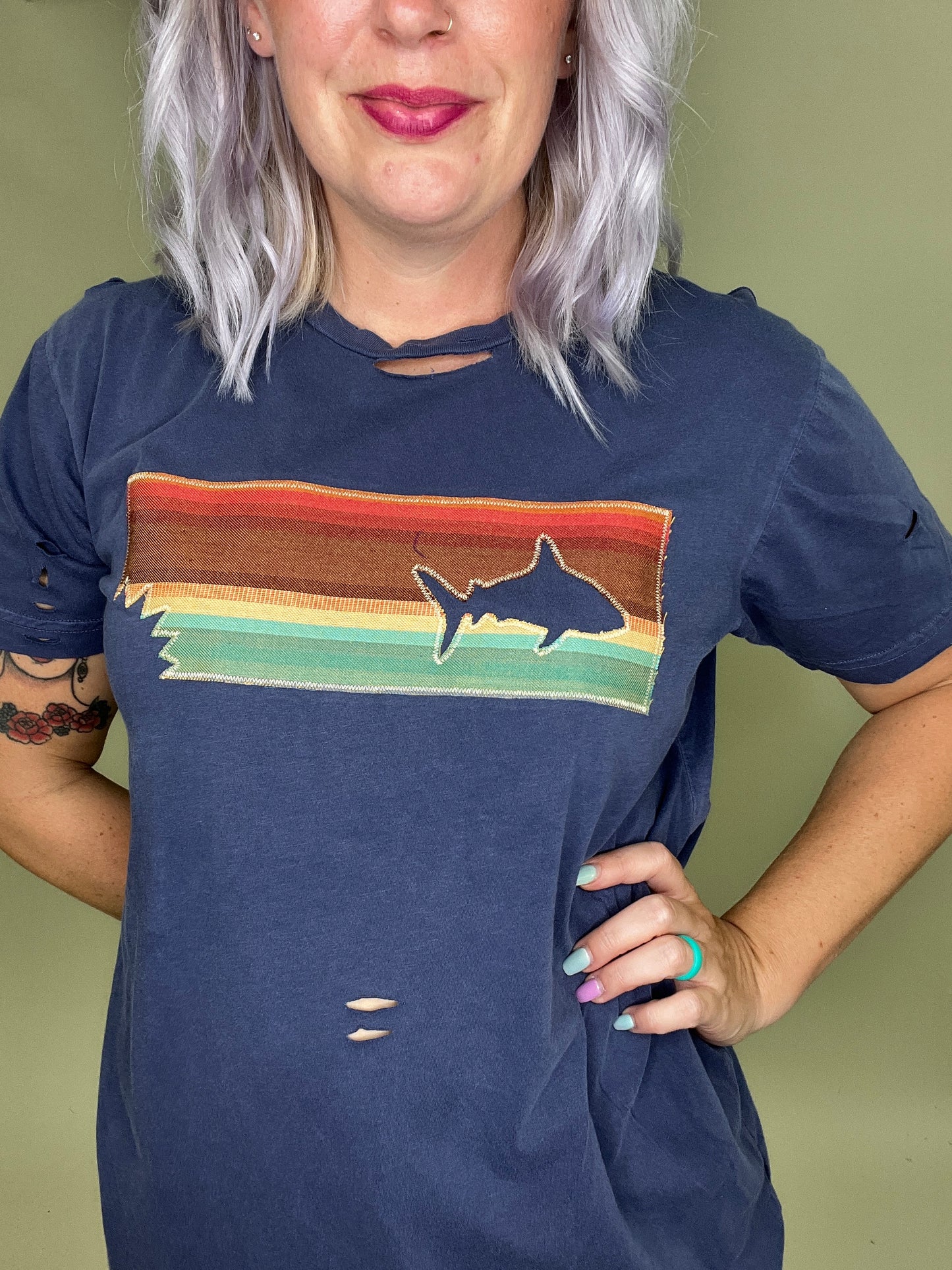 *Special Order* Rio Shark Stripe Crew Tee