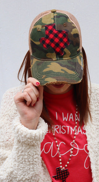 Buffalo Plaid Dirty Trucker Hat