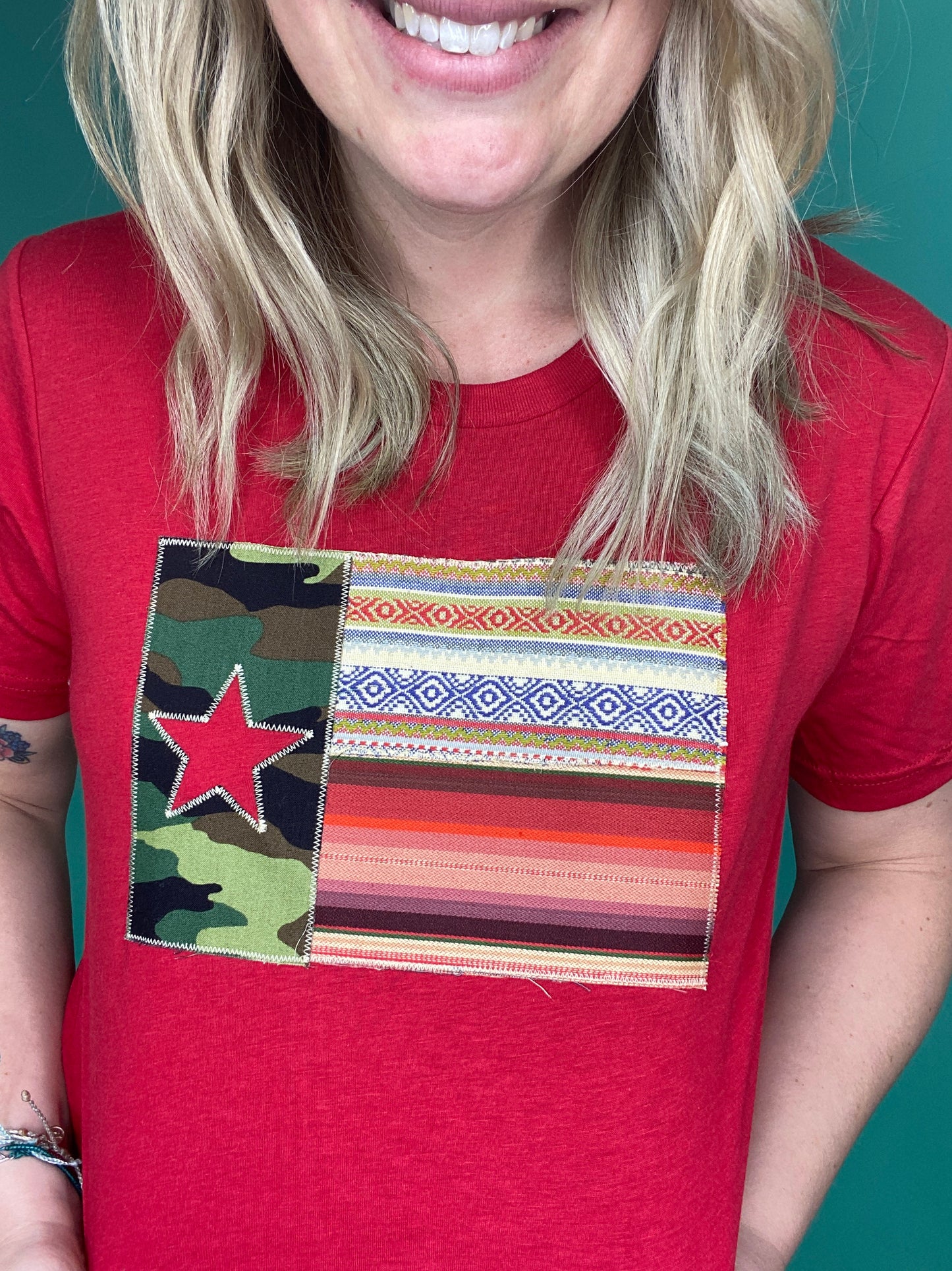 Camo Verano Salsa Texas Flag Tee