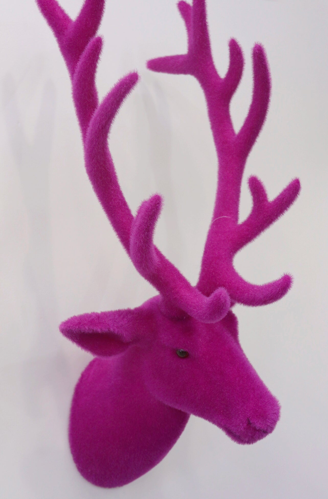 Flocked Deer Head